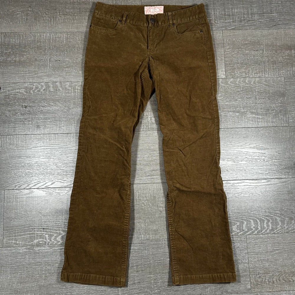 J.Crew Brown Corduroy Bootcut Pants Womens 10R Stretch Mid Rise RN77388